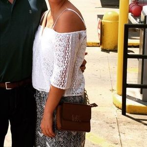 White lace shirt
